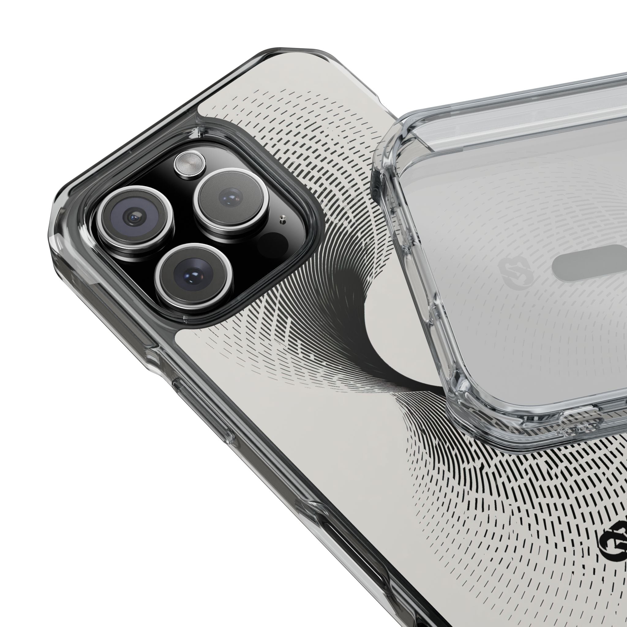 White Impact MagSafe Phone Case for iPhone - Linear Torsion Grid