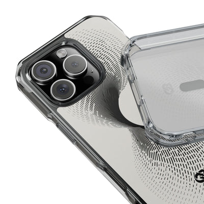 White Impact MagSafe Phone Case for iPhone - Linear Torsion Grid