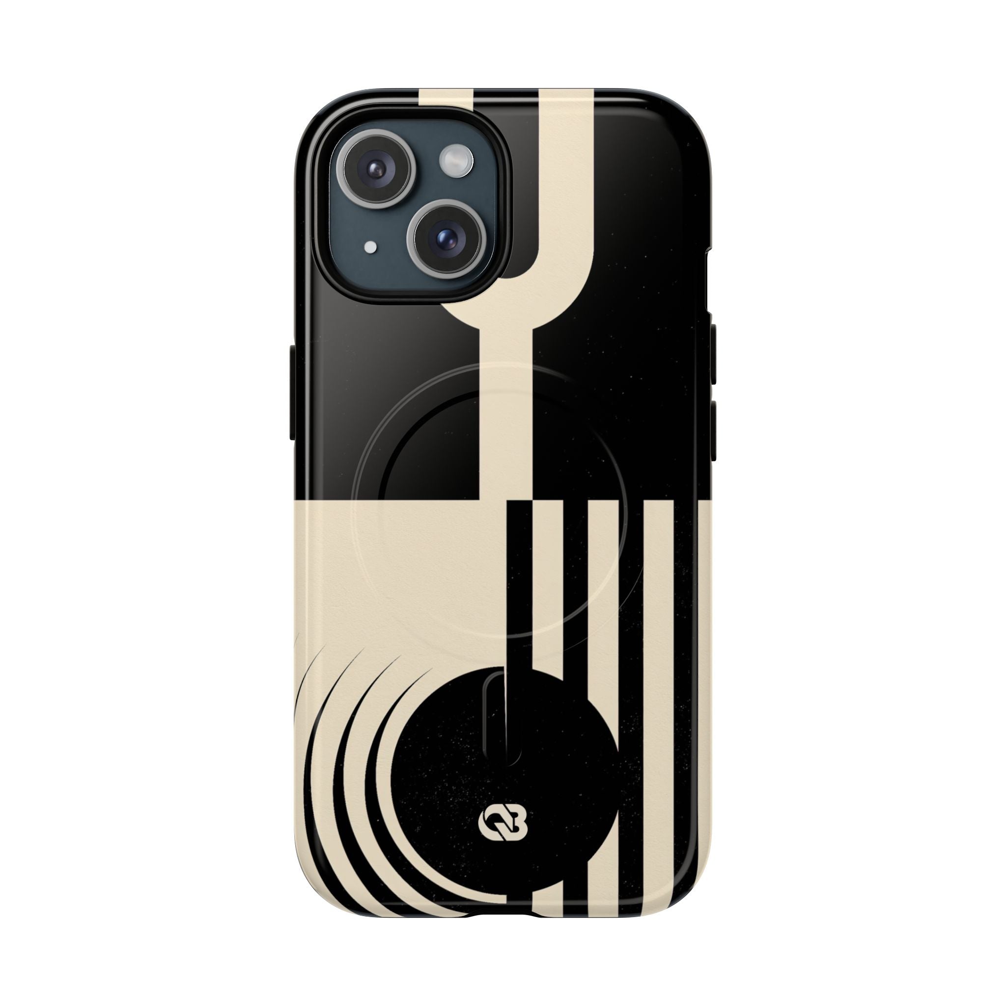 Black Tough 2.0 Magsafe Phone Case for iPhone - Ivory Signal Grid