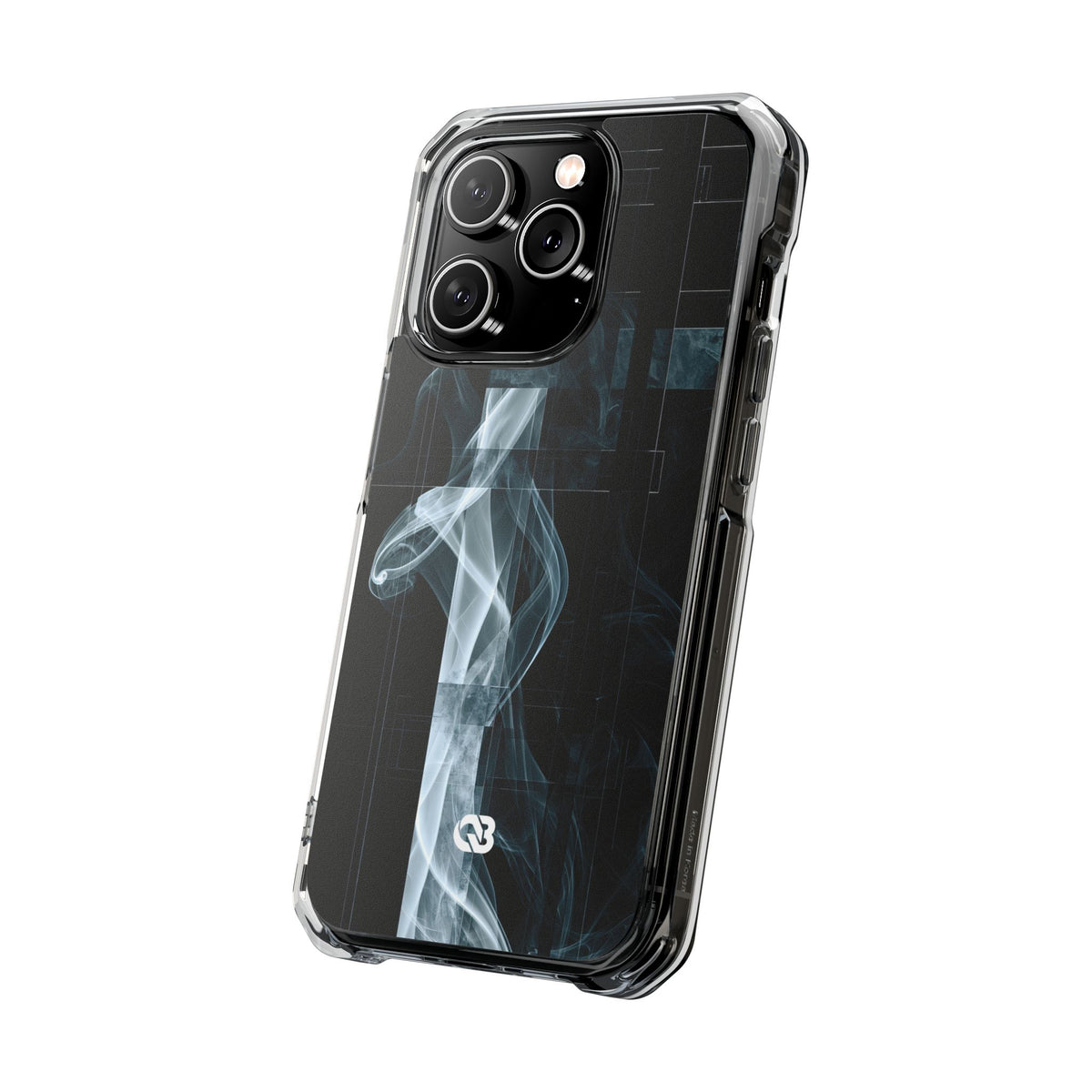 Fractured Smoke · Clear Impact Magnetic Phone Case for iPhone · Black