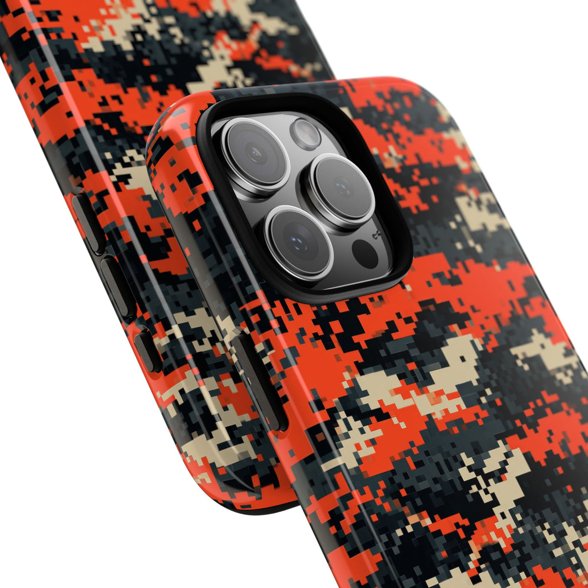 Signal Pixel Camo · Tough Phone Case for iPhone · Orange