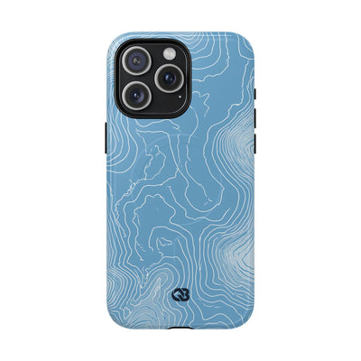 Blue Tough 2.0 Magsafe Phone Case for iPhone - Glacial Ridge Topo