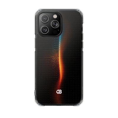 Luminous Refraction Grid · Clear Impact Magnetic Phone Case for iPhone · Black