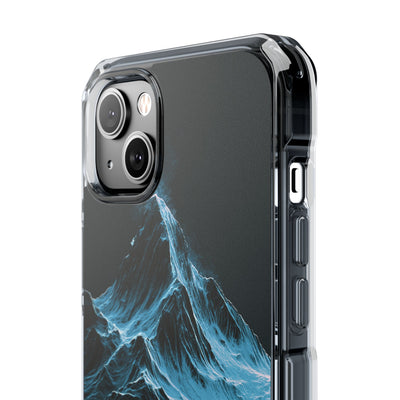 Nordic Frost Peak · Clear Impact Magnetic Phone Case for iPhone · Blue