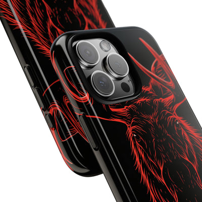 Nordic Moose Contour · Tough Phone Case for iPhone · Red