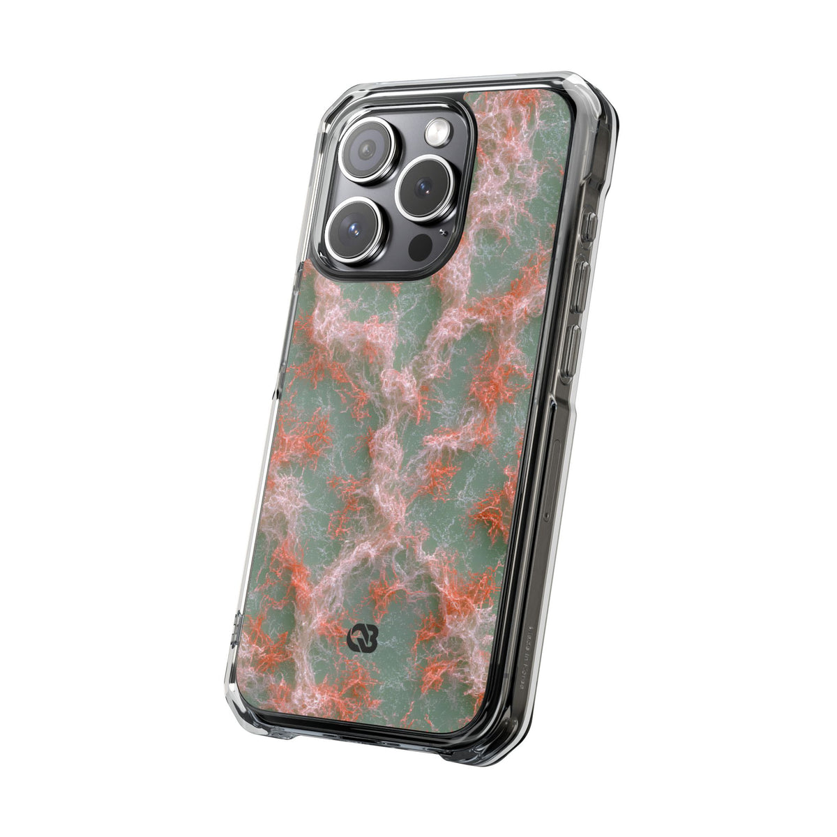 Coral Pixel Matrix · Clear Impact Magnetic Phone Case for iPhone · Green