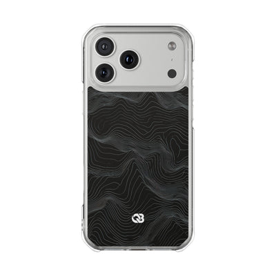 Obsidian Contour Elevation · Clear Impact Magnetic Phone Case for iPhone · Black