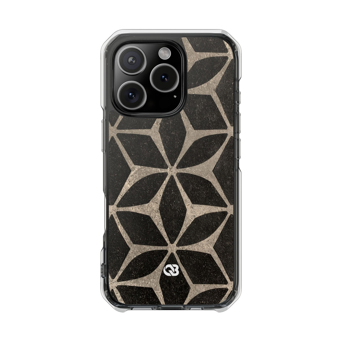 Concrete Mosaic Star · Clear Impact Magnetic Phone Case for iPhone · Black