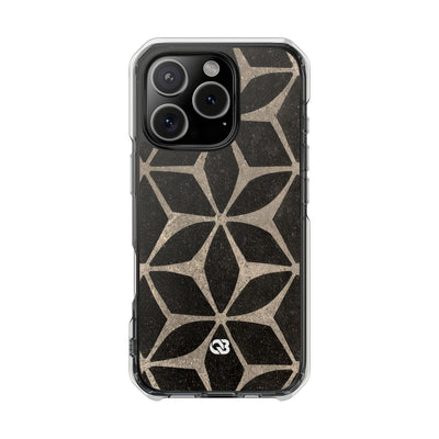 Concrete Mosaic Star · Clear Impact Magnetic Phone Case for iPhone · Black