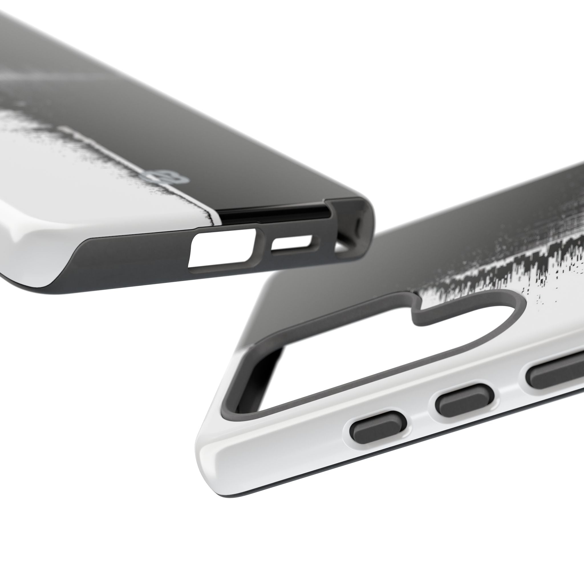 Black Tough Phone Case for Samsung - Static Signal Split