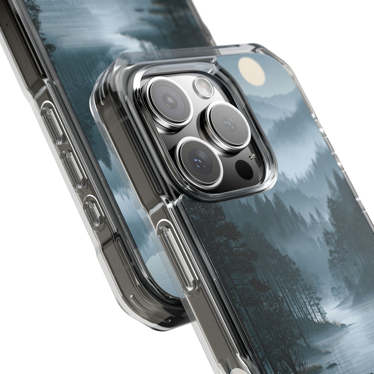 Silent Nordic Fjord · Clear Impact Magnetic Phone Case for iPhone · Blue