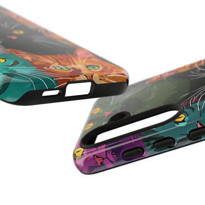 Sininen kissa ruudukko Samsung S24 - Kova case