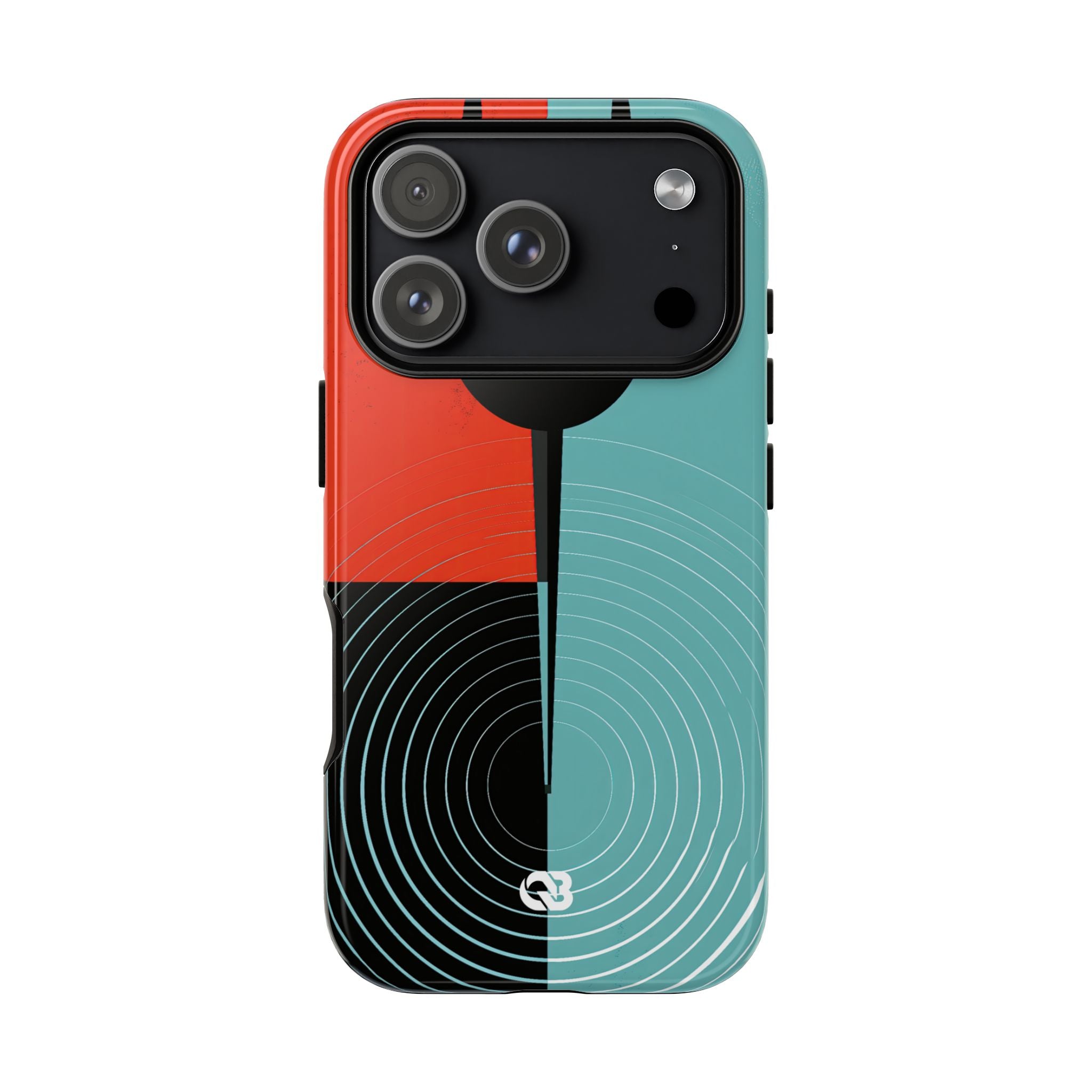 Teal Tough Phone Case for iPhone - Sonic Static Split