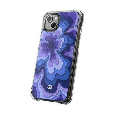 Periwinkle Strata Bloom · Clear Impact Magnetic Phone Case for iPhone · Purple