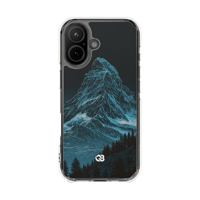 Glacial Alpine Peak · Clear Impact Magnetic Phone Case for iPhone · Blue