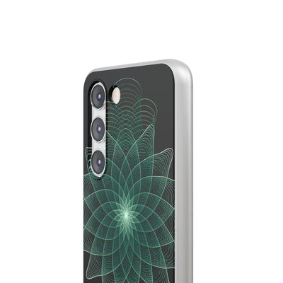 Green Lite Phone Case for Samsung - Cyan Signal Bloom