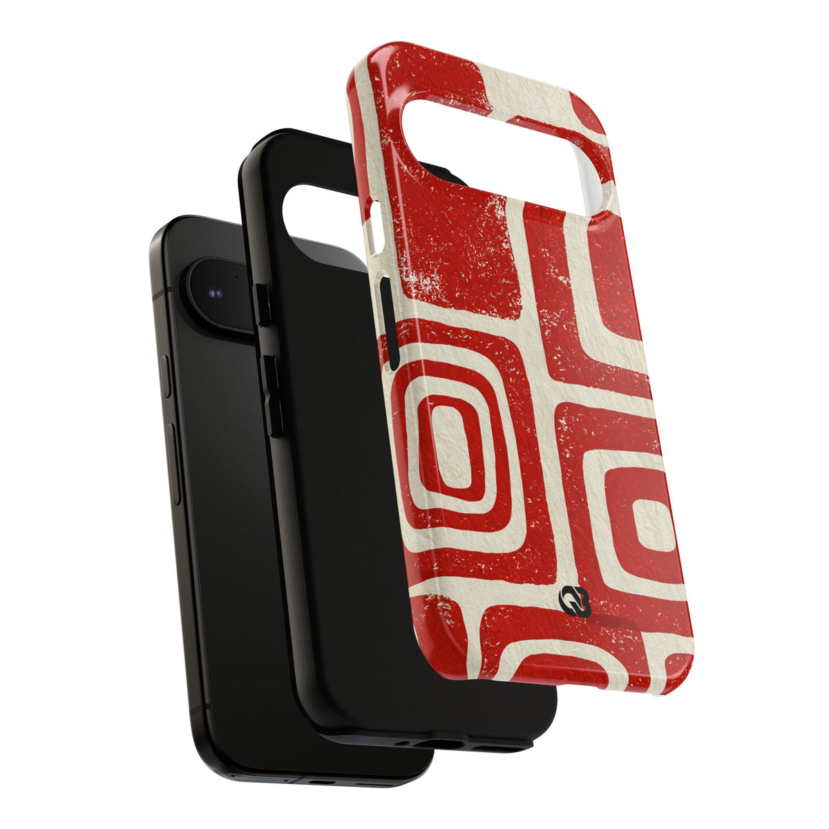 Vermilion Block Motif · Tough Phone Case for Pixel ·  Red
