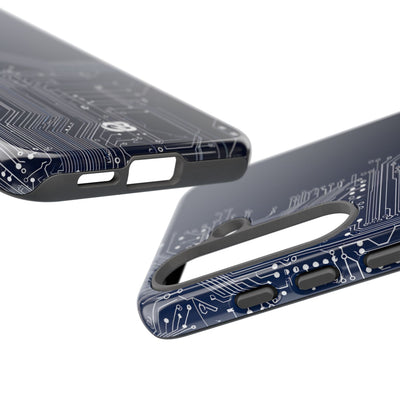 Blue Tough Phone Case for Samsung - Cobalt Data Stream