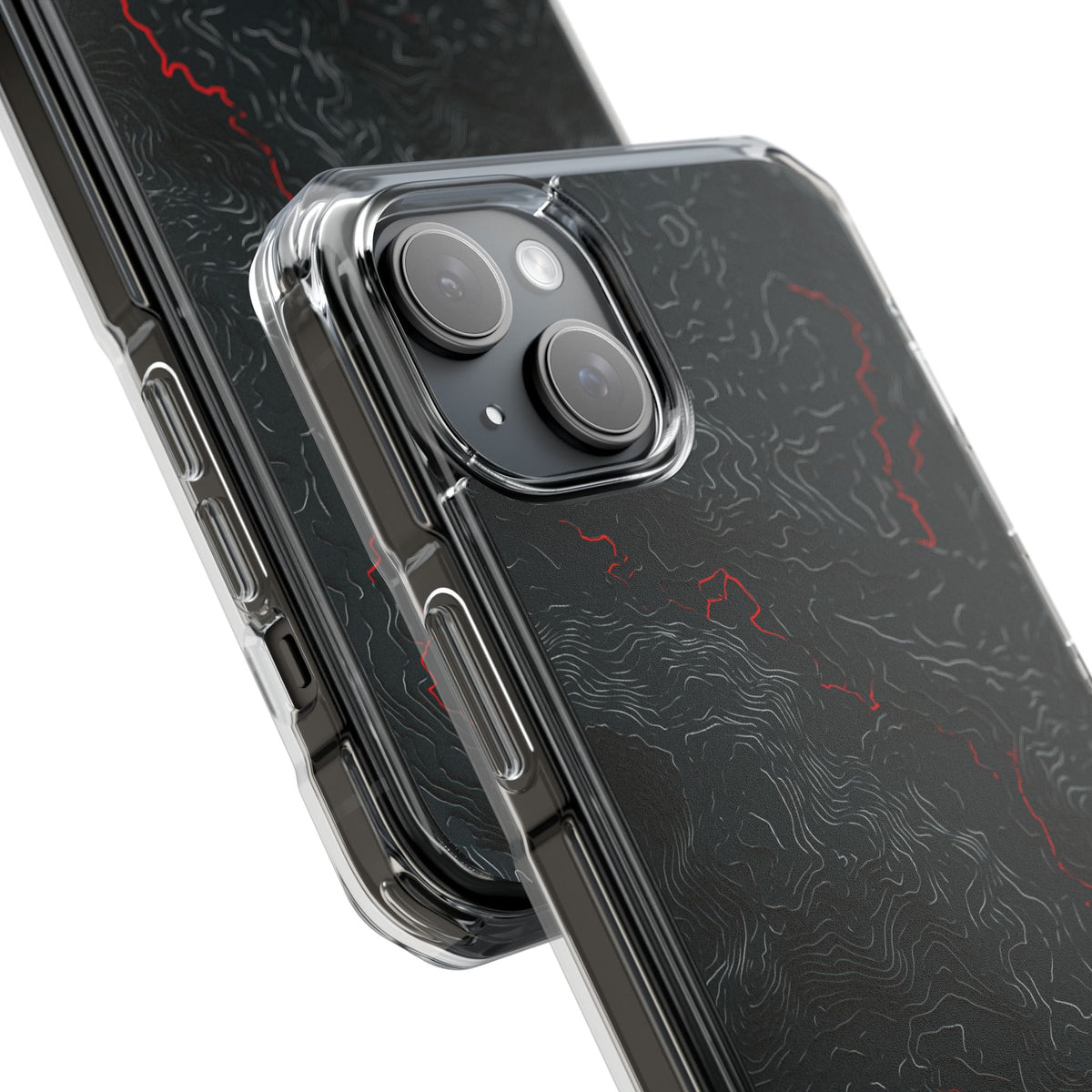 Crimson Rift · Clear Impact Magnetic Phone Case for iPhone ·  Black