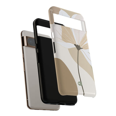 Beige Tough Phone Case for Google Pixel - Sage Linen Magnolia