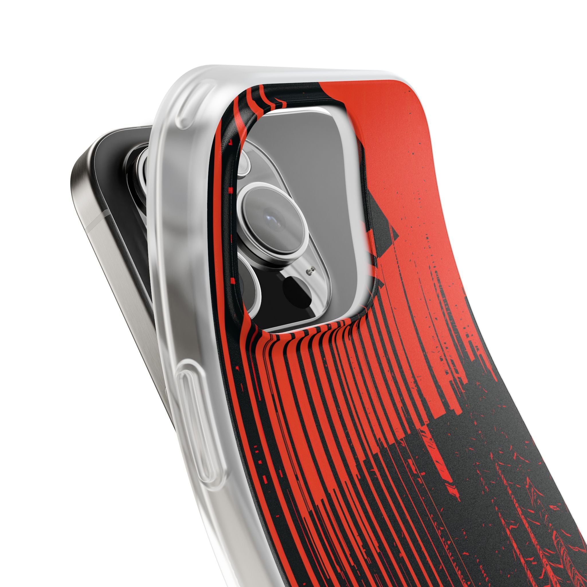 Red Lite Phone Case for iPhone - Crimson Brutalist Distortion
