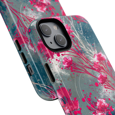 Cyber Blossom · Tough 2.0 Magnetic Phone Case for iPhone · Teal
