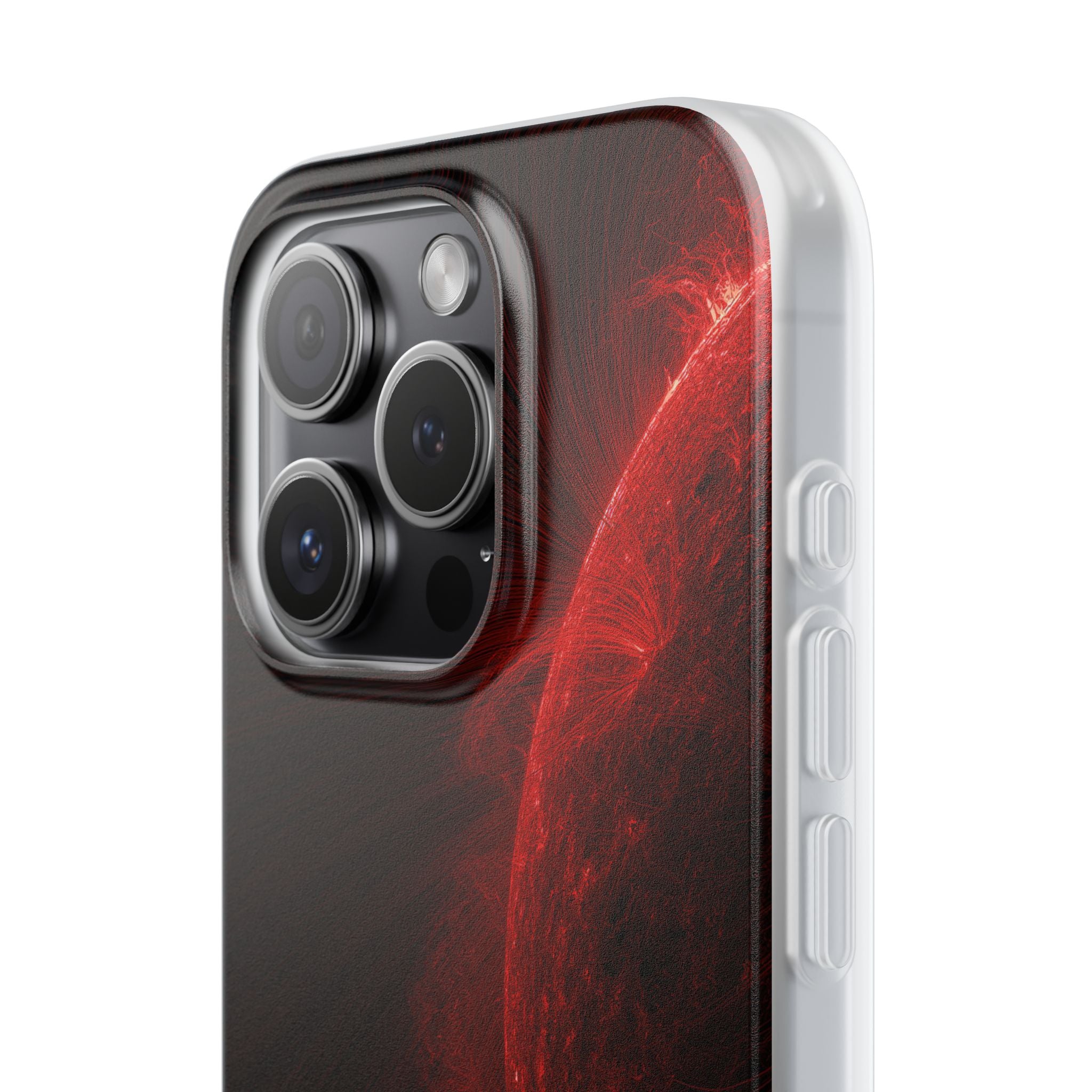 Red Lite Phone Case for iPhone - Solar Crimson Flare