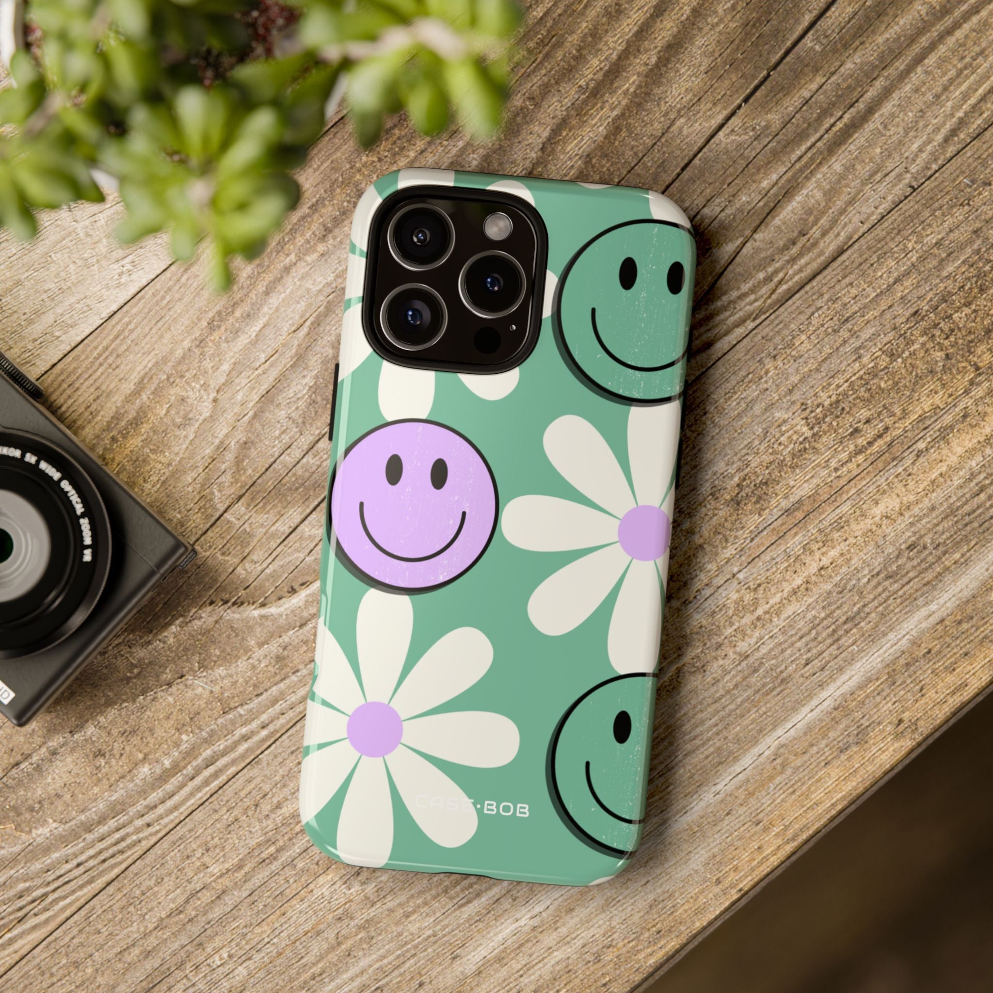 Smiley Daisy Glow iPhone 16 Pro Max Case - Tough