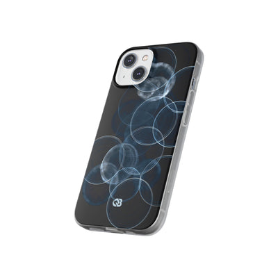 Blue Lite Phone Case for iPhone - Cyan Pulse Ripple