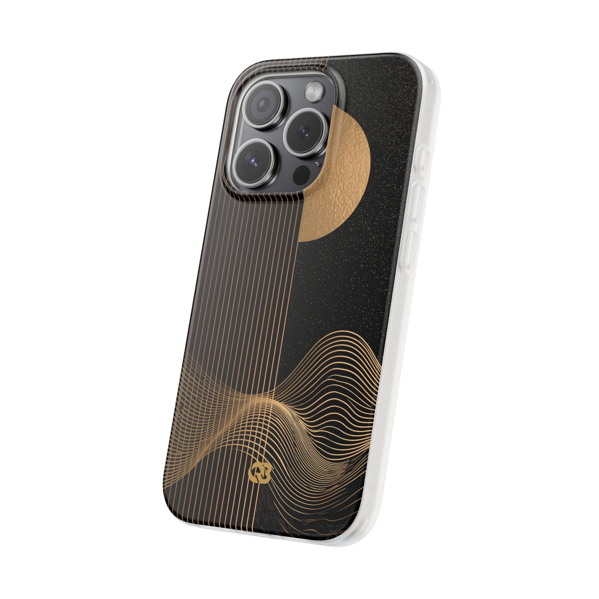 Gold Lite Phone Case for iPhone - Gilded Obsidian Dunes