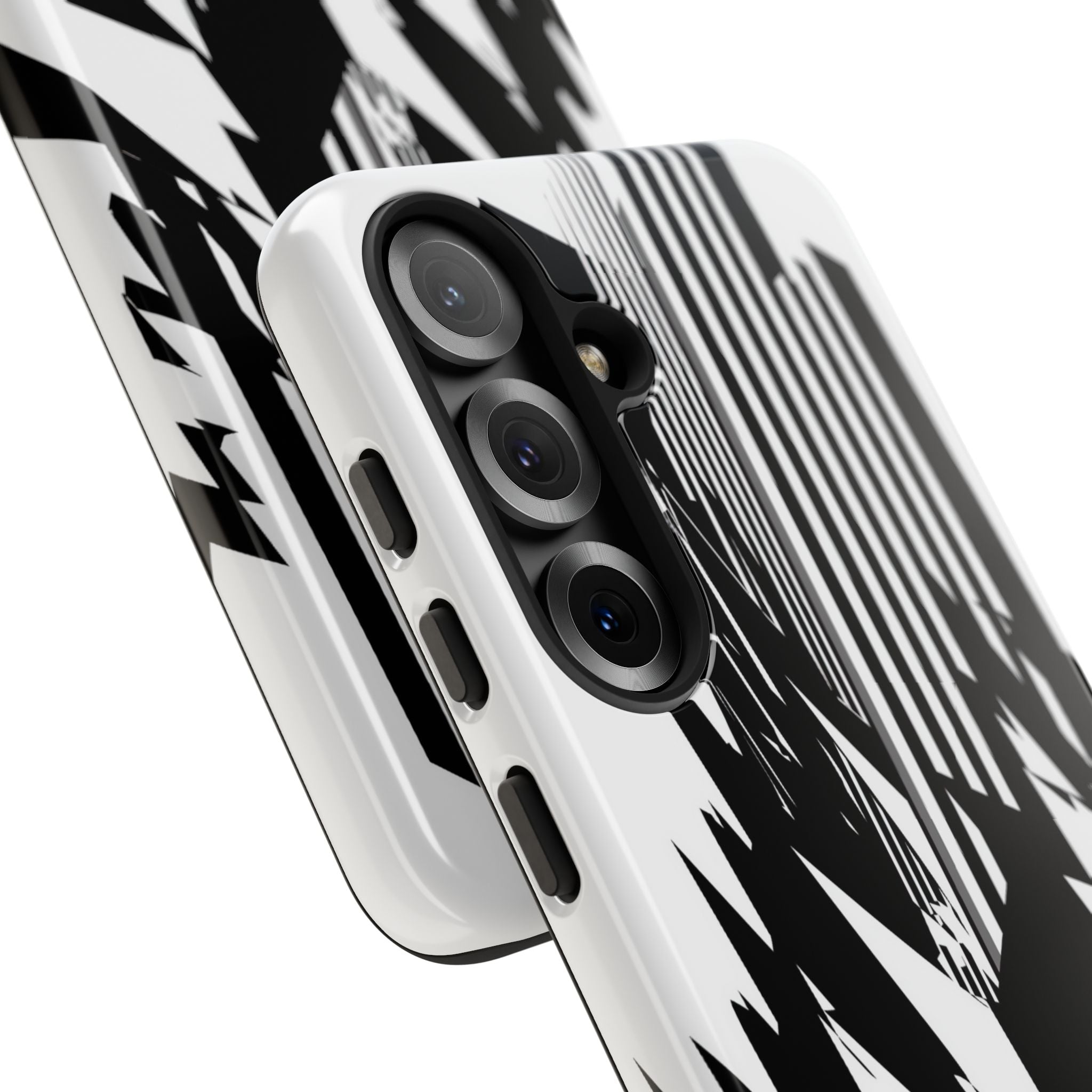 White Tough Phone Case for Samsung - Shattered Vector Spire
