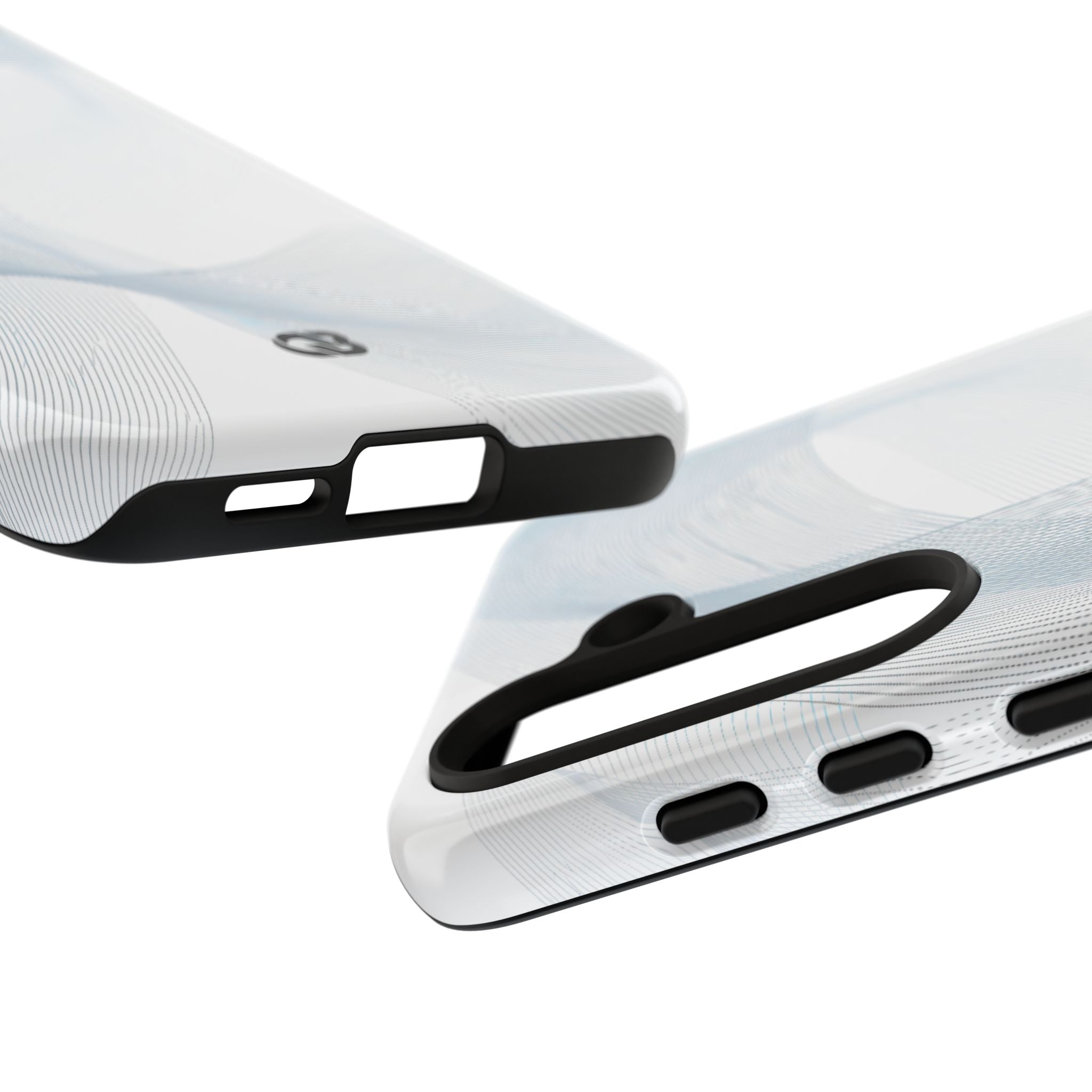 White Tough Phone Case for Samsung - Arctic Line Current