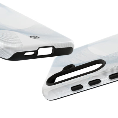 White Tough Phone Case for Samsung - Arctic Line Current