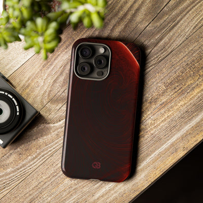 Red Tough Phone Case for iPhone - Crimson Flare Flux