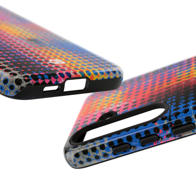 Chromatic Halftone Grid · Tough Phone Case for Samsung · Blue