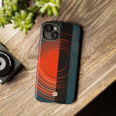 Teal Tough Phone Case for iPhone - Burnt Slate Radial