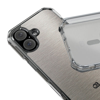 Brushed Silver Alloy · Clear Impact Magnetic Phone Case for iPhone ·  Silver