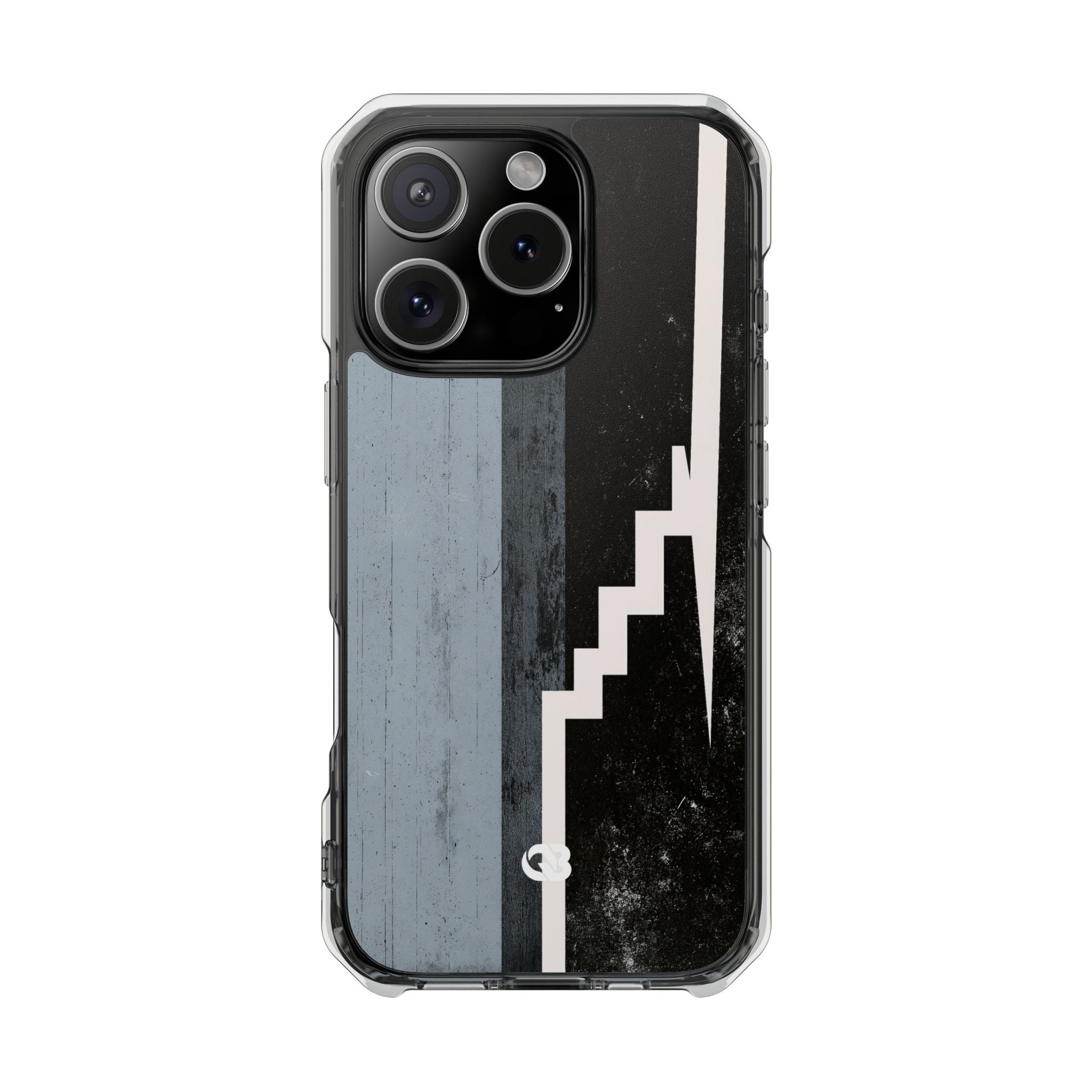 Grey Impact MagSafe Phone Case for iPhone - Industrial Concrete Void