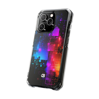 Spectral Circuit Grid · Clear Impact Magnetic Phone Case for iPhone · Black