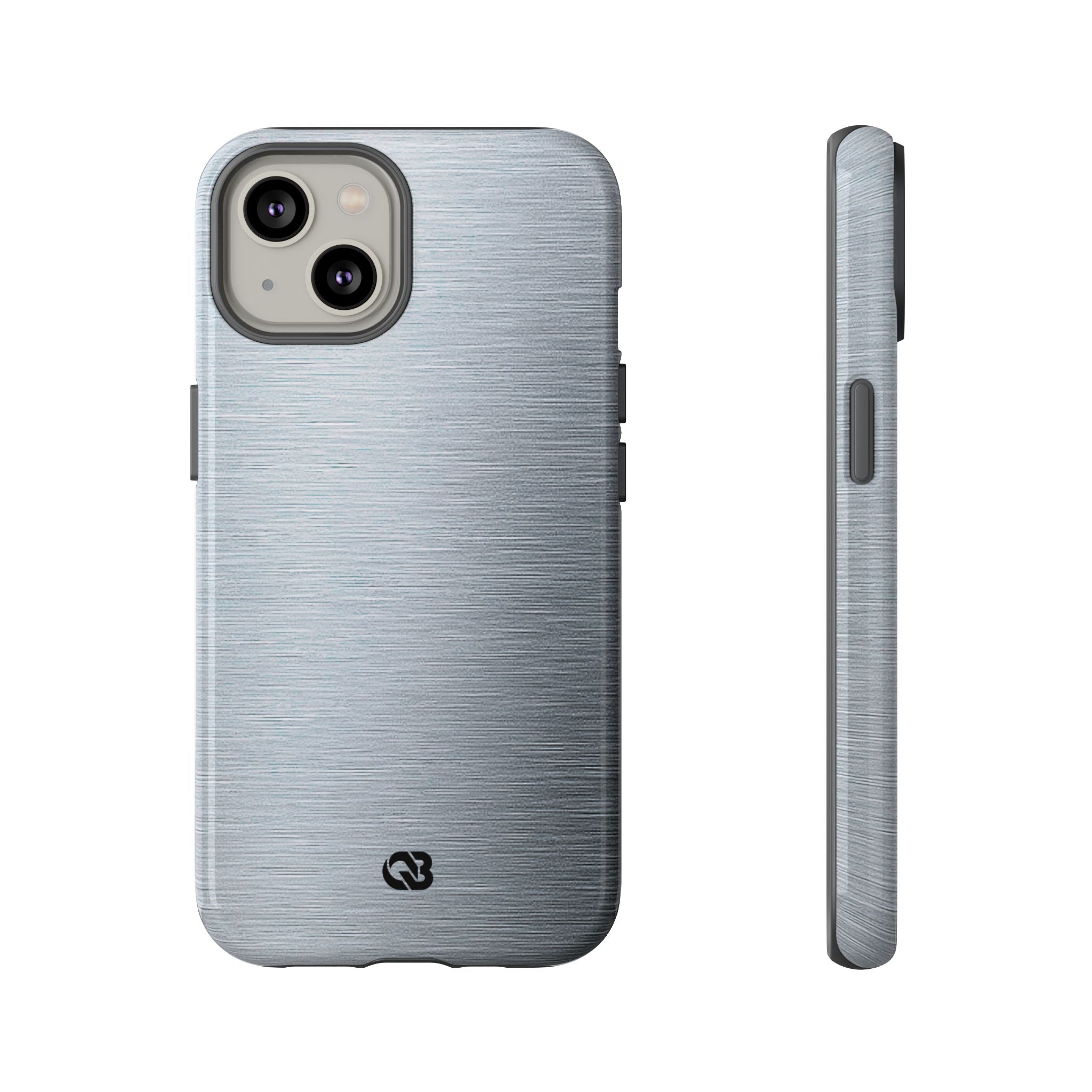 Silver Tough Phone Case for iPhone - Satin Chrome Grain