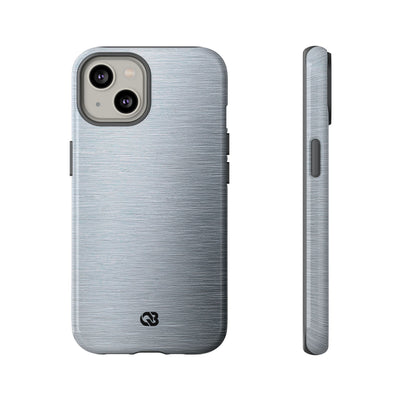 Silver Tough Phone Case for iPhone - Satin Chrome Grain