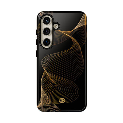 Golden Contour Flow · Tough Phone Case for Samsung · Black