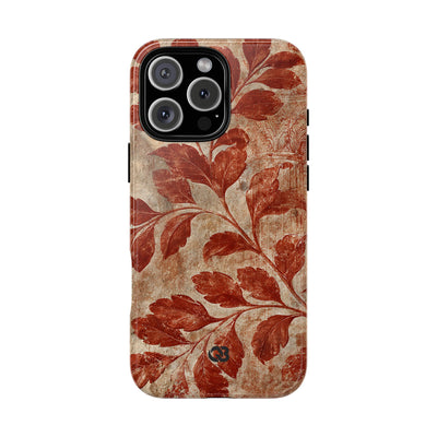 Terracotta Botanical Fresco · Tough Phone Case for iPhone · Red