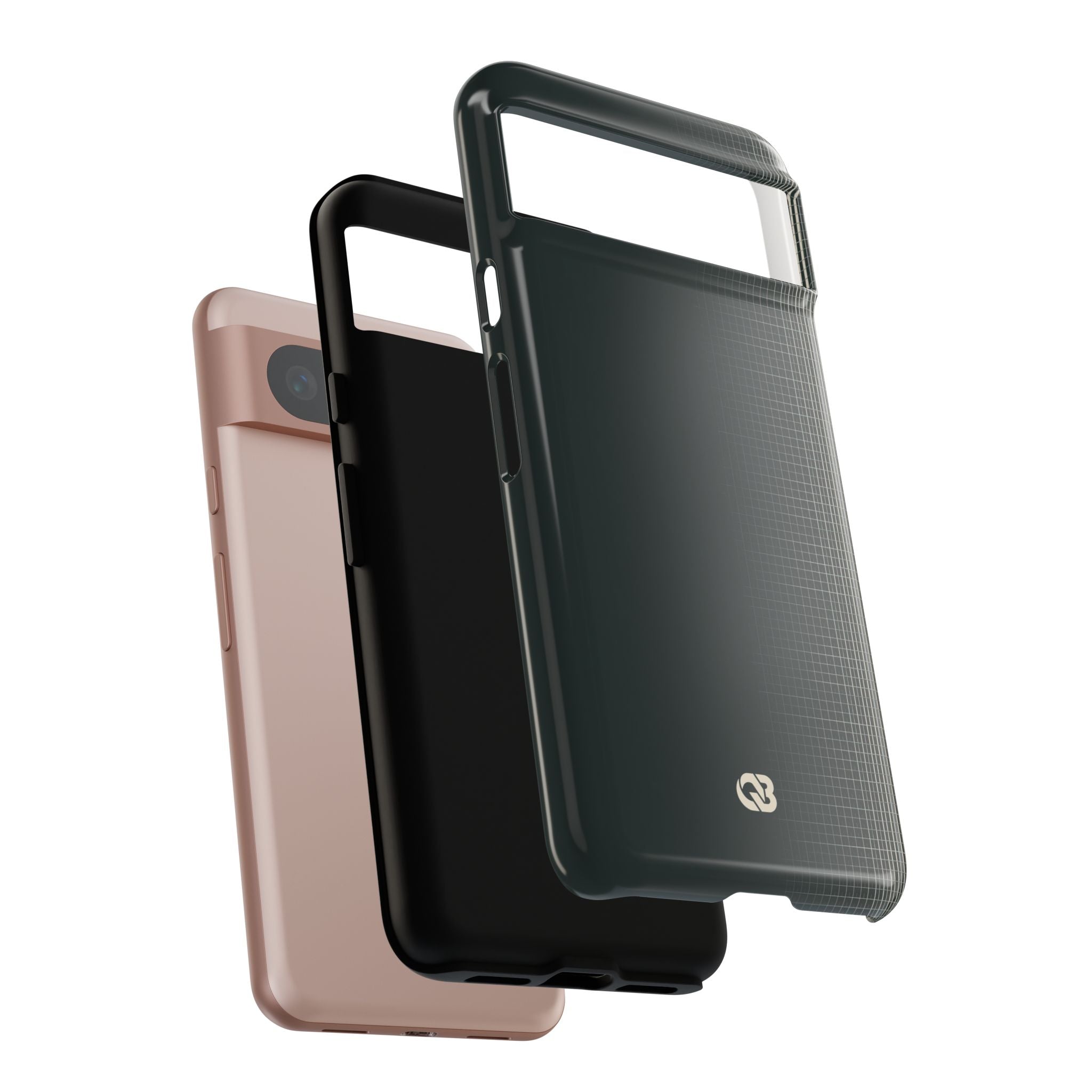Grey Tough Phone Case for Google Pixel - Charcoal Tech Grid