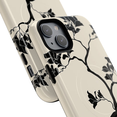 Beige Tough 2.0 Magsafe Phone Case for iPhone - Obsidian Bonsai Silhouette