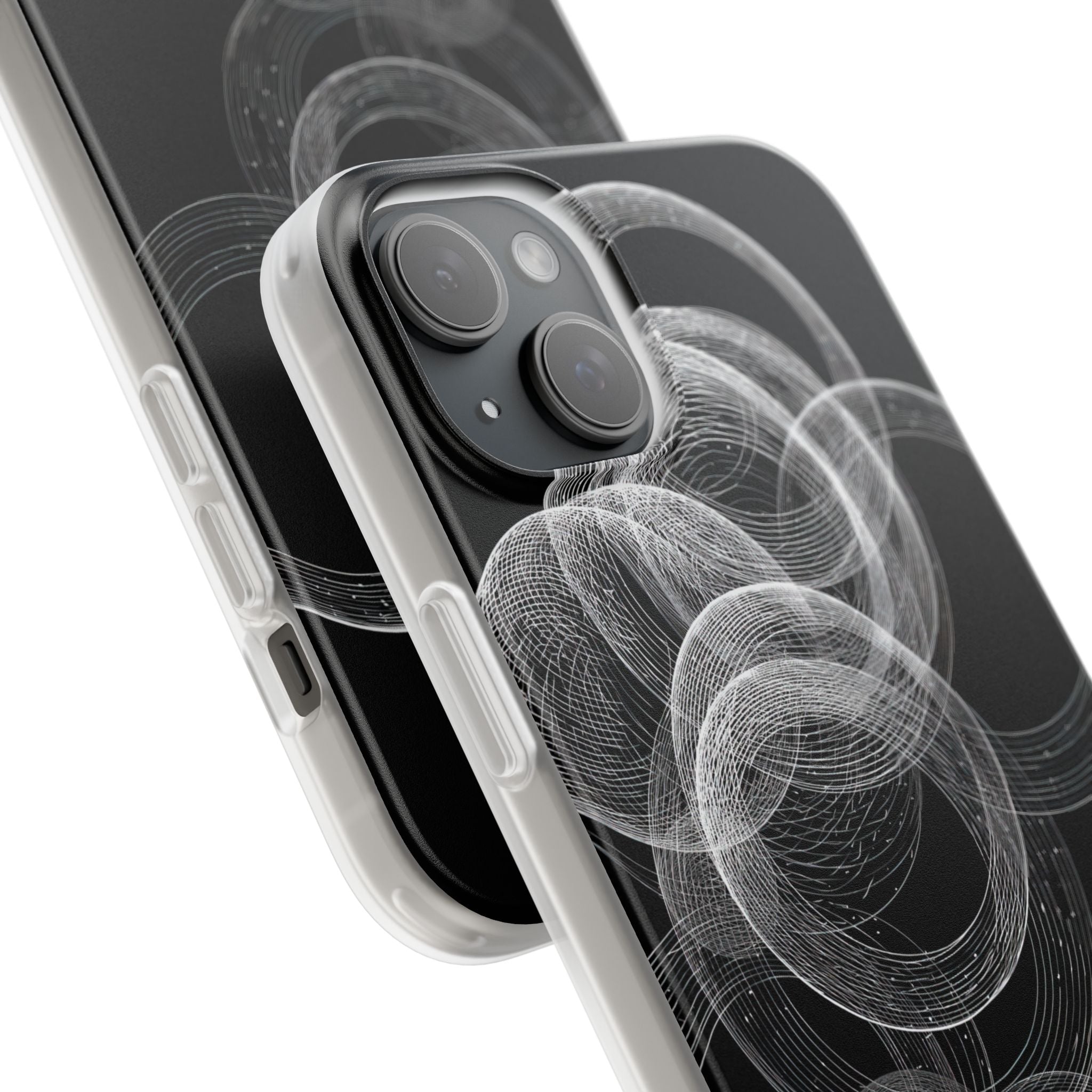 Black Lite Phone Case for iPhone - Kinetic Wireframe Orbit