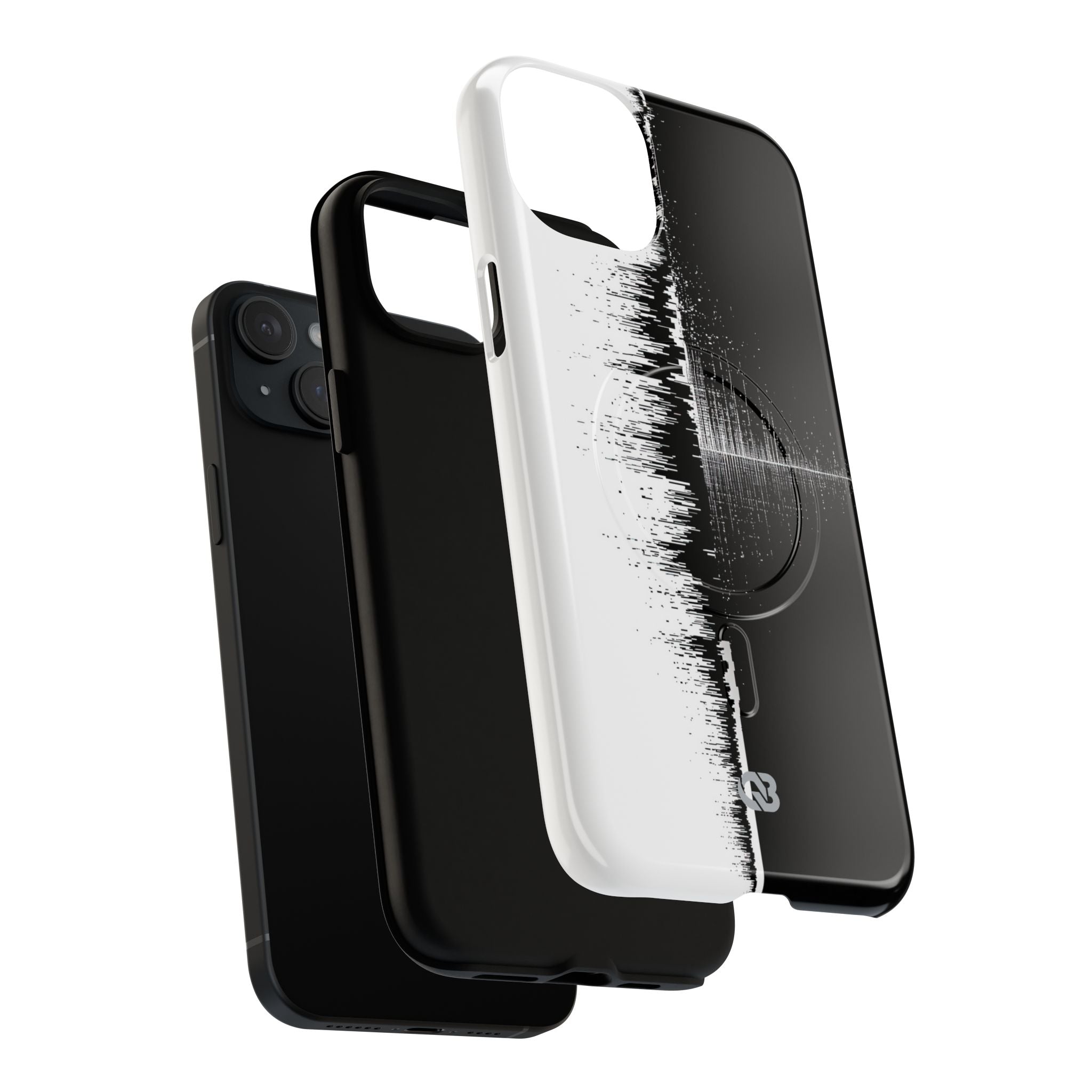Black Tough 2.0 Magsafe Phone Case for iPhone - Static Signal Split