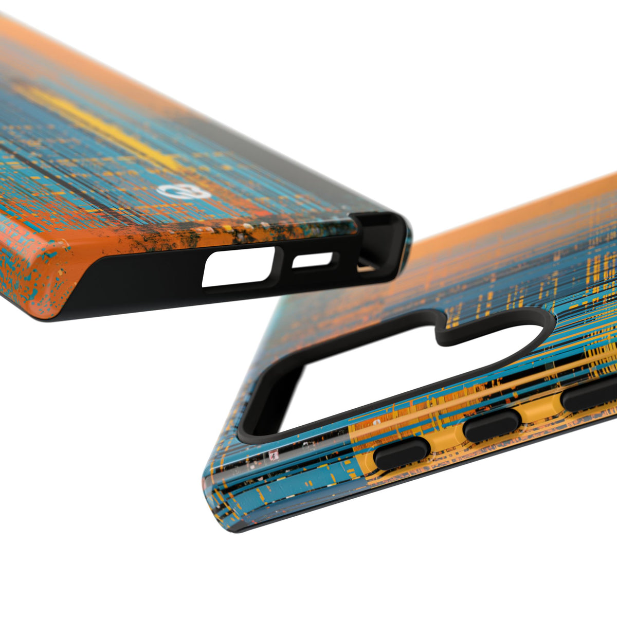 Cyber Glitch Stream · Tough Phone Case for Samsung · Teal
