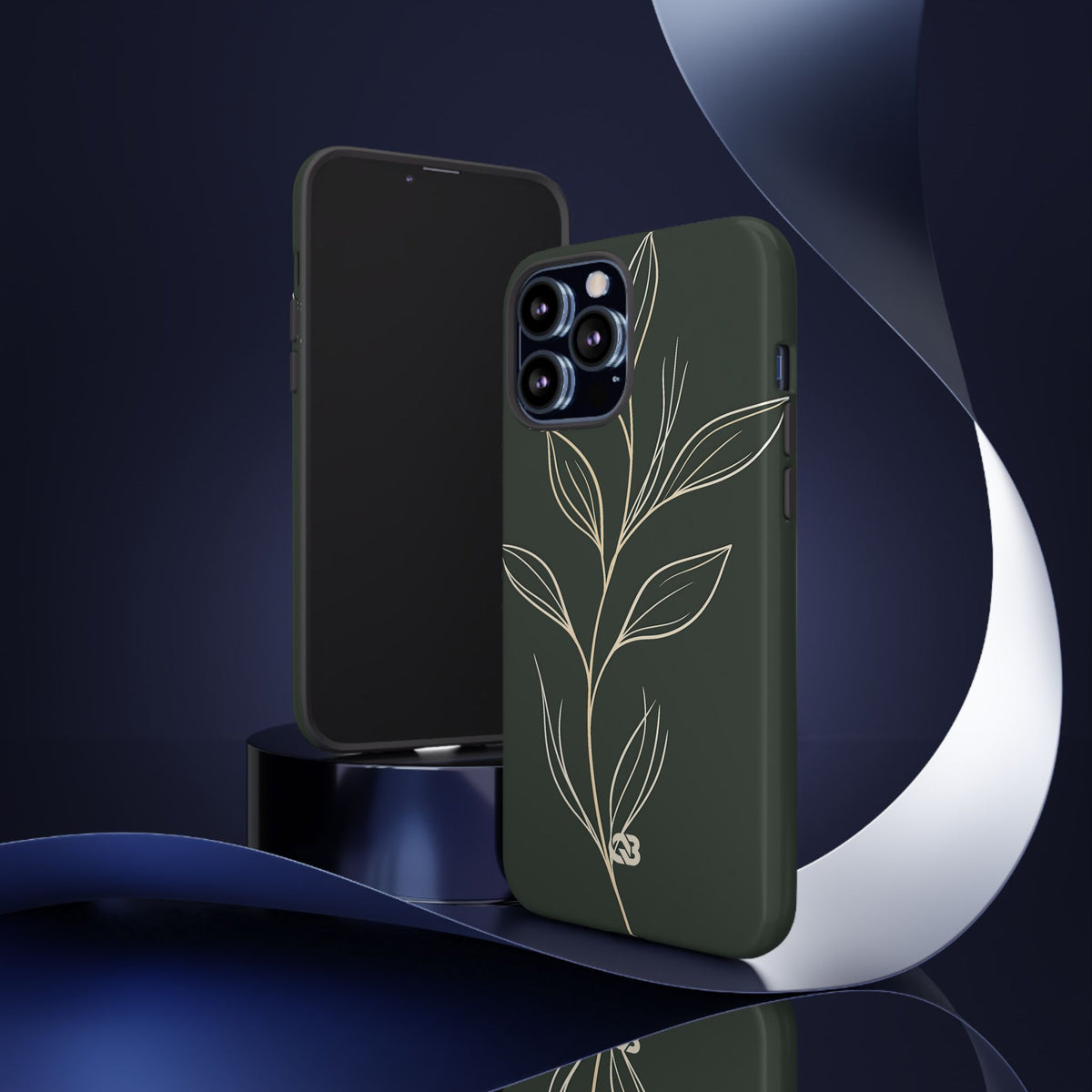 Minimal Botanical Stem · Tough Phone Case for iPhone · Green
