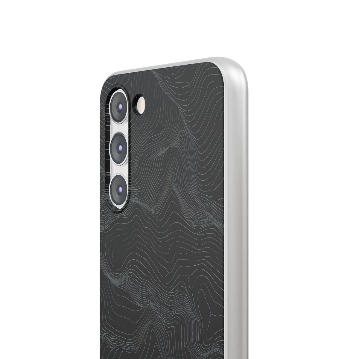 Black Lite Phone Case for Samsung - Obsidian Topo Wireframe